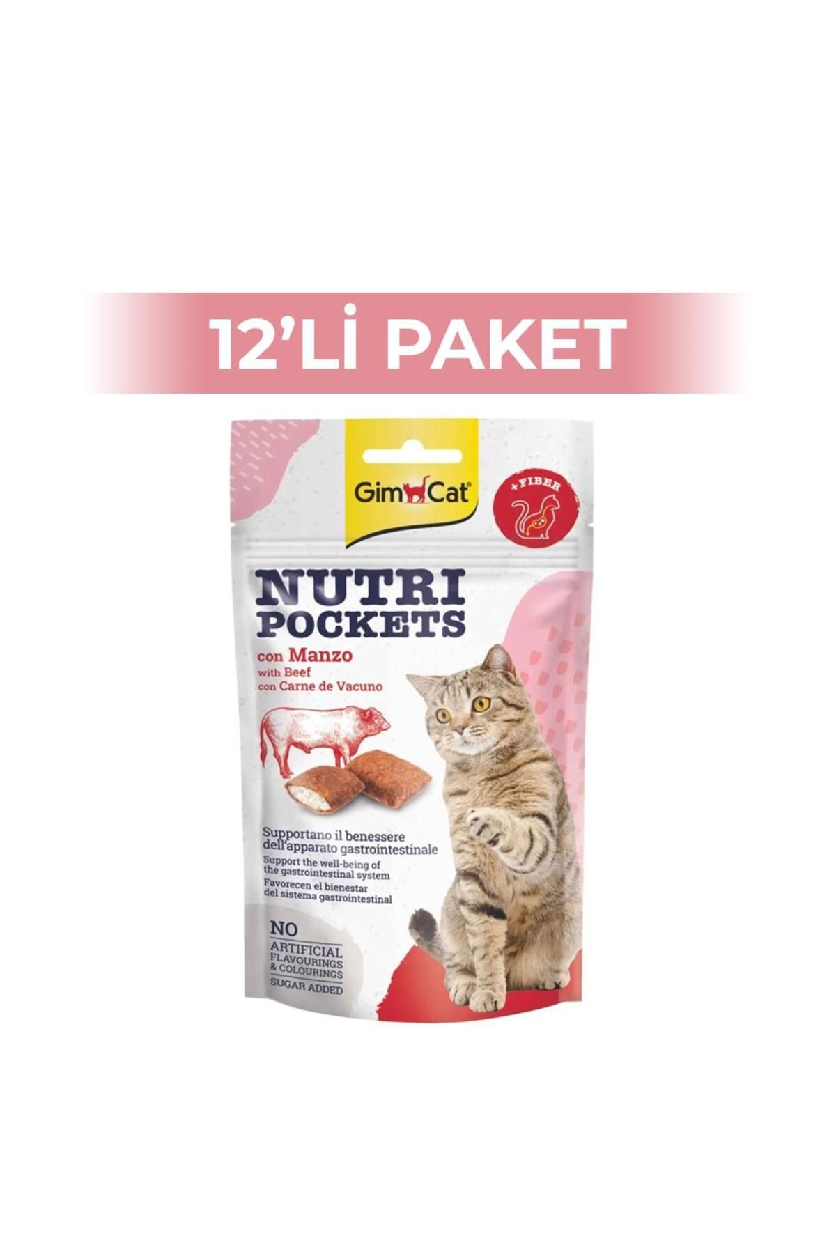 Gimcat Nutripockets Biftekli Malt Kedi Ödül Maması 60 gr 12 Adet