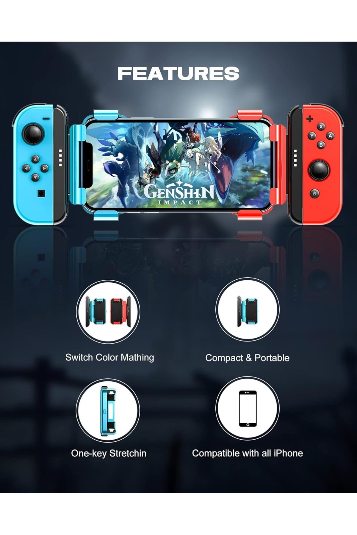 Memo-Joy-Con Grip Holder, Compatible with All iOS 16.0+ iPhones, Easy to Install & Stable Not for Android 4