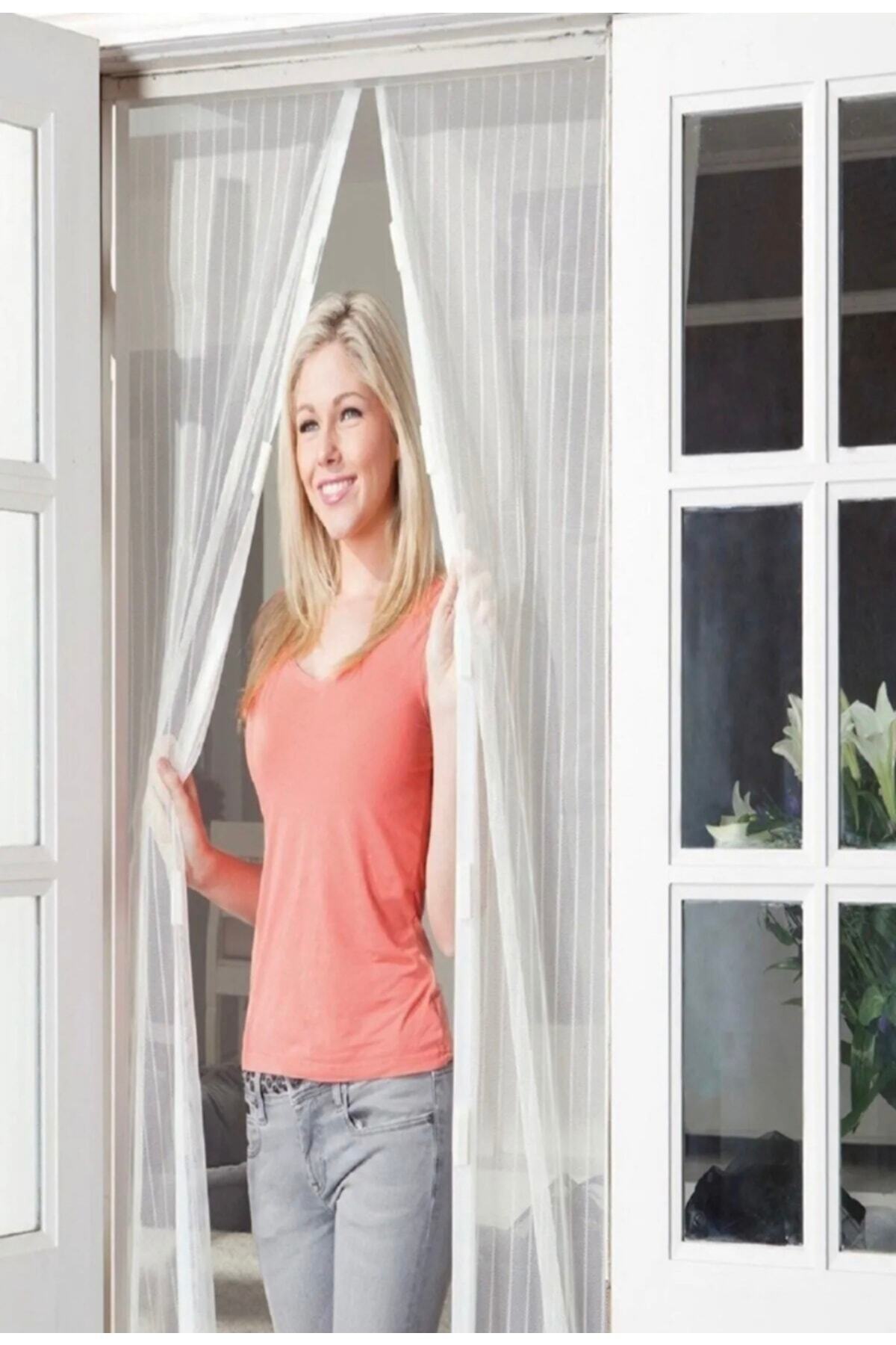 Hombak Mıknatıslı Sineklik Kapı 90 X 210 Cm Böcek Perdesi Balkon Kapısı Sinek Perdesi