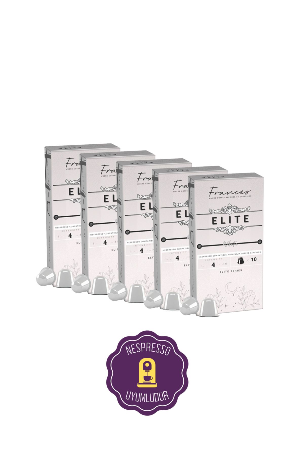 FRANCES Elite White Nespresso Uyumlu Kapsül Kahve 5’li Paket 5x10 – %100 Arabica ( 50 adet )