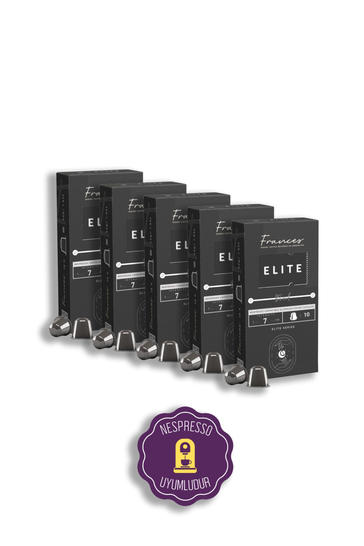 FRANCES Elite Black Nespresso Uyumlu Kapsül Kahve 5’li Paket 5x10