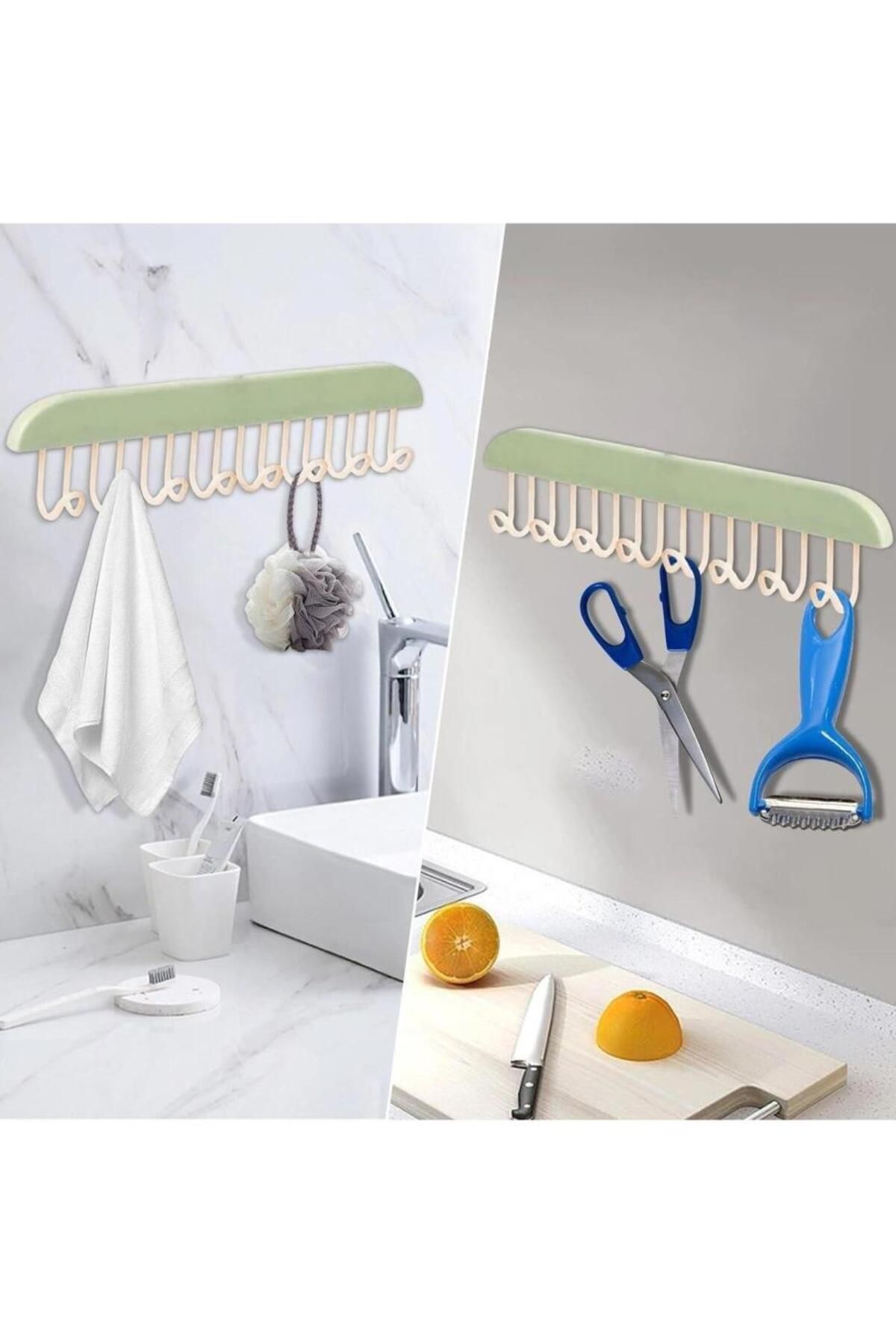 jetfast-1Pc with 8 Hooks Multi-Purpose Adhesive Hanger Underwear Hanger Bathroom Hanger Jewelry Organizer 6
