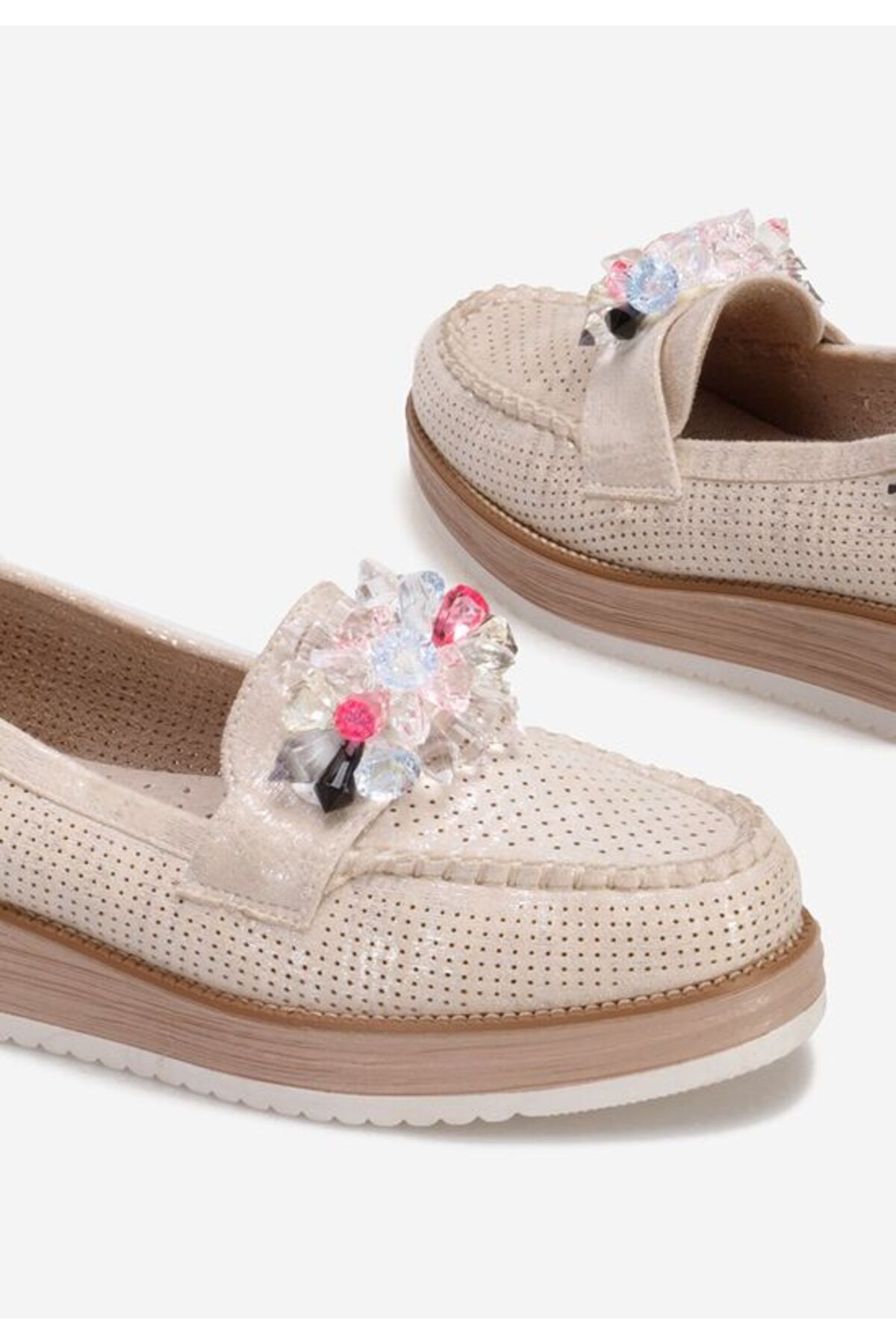 B T Shoes-Mocasini cu talpa groasa Veiga V2 argintii 5