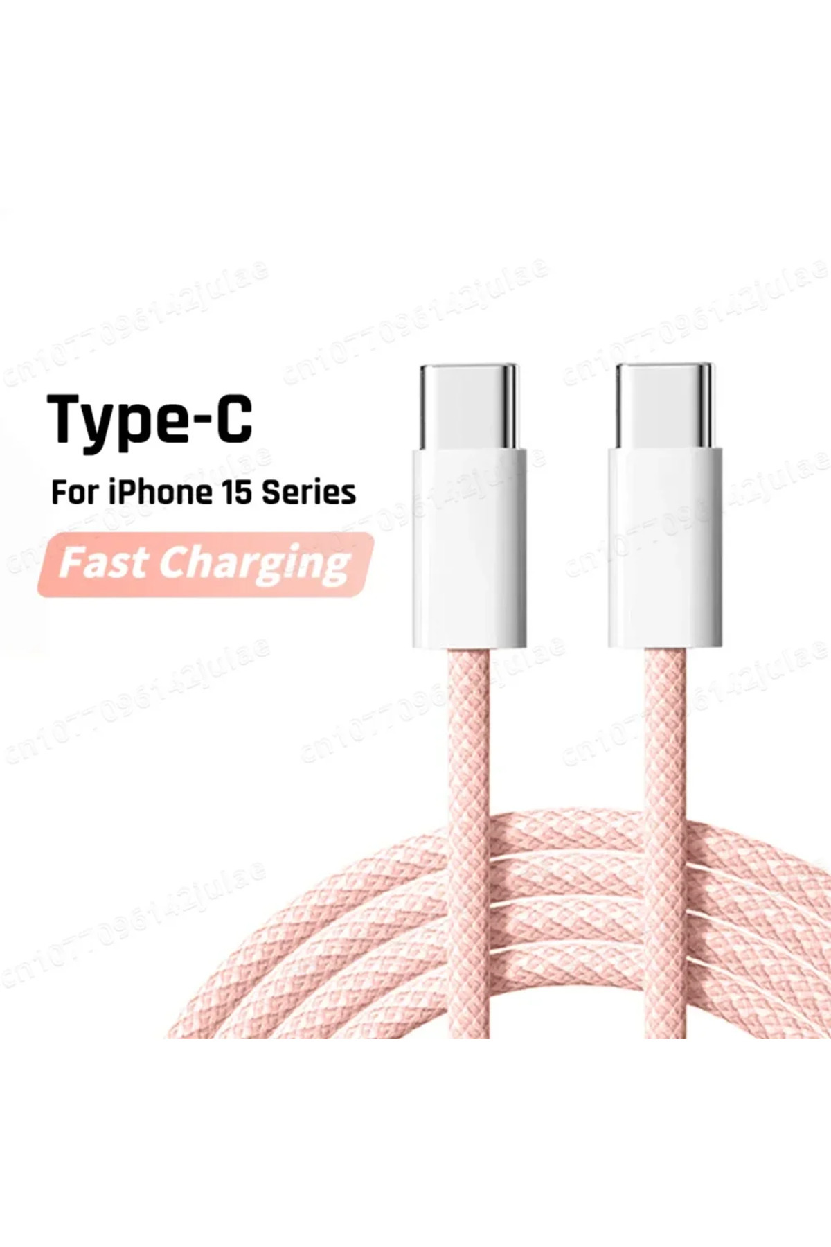 Choice-كابل شاحن سريع أصلي PD 60 وات 6 أمبير USB C إلى Type C بطول 1 متر باللون الوردي لهاتف Apple iPhone 15/16 Pro MAX Quick C 1