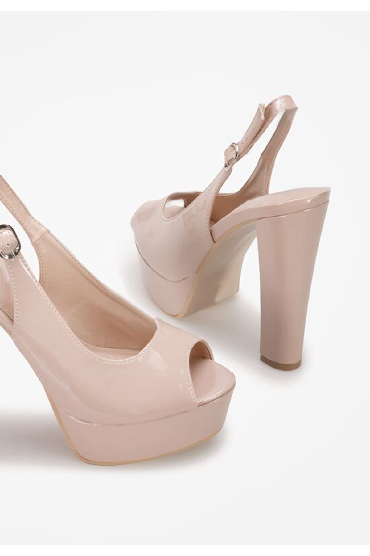 B T Shoes-Vera nude platform sandals with thick heels 5