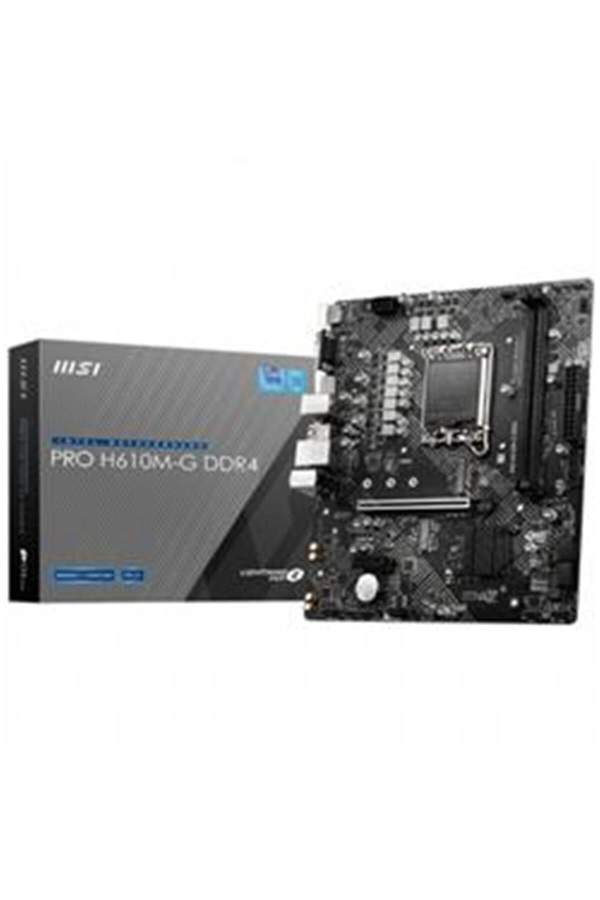 Vobotek Teknoloji MSI PRO H610M-G DDR4 SOKET 1700 DDR4 3200(OC) PCI-E GEN 4 M.2 USB3.2 1X 1G LAN MATX ANAKART