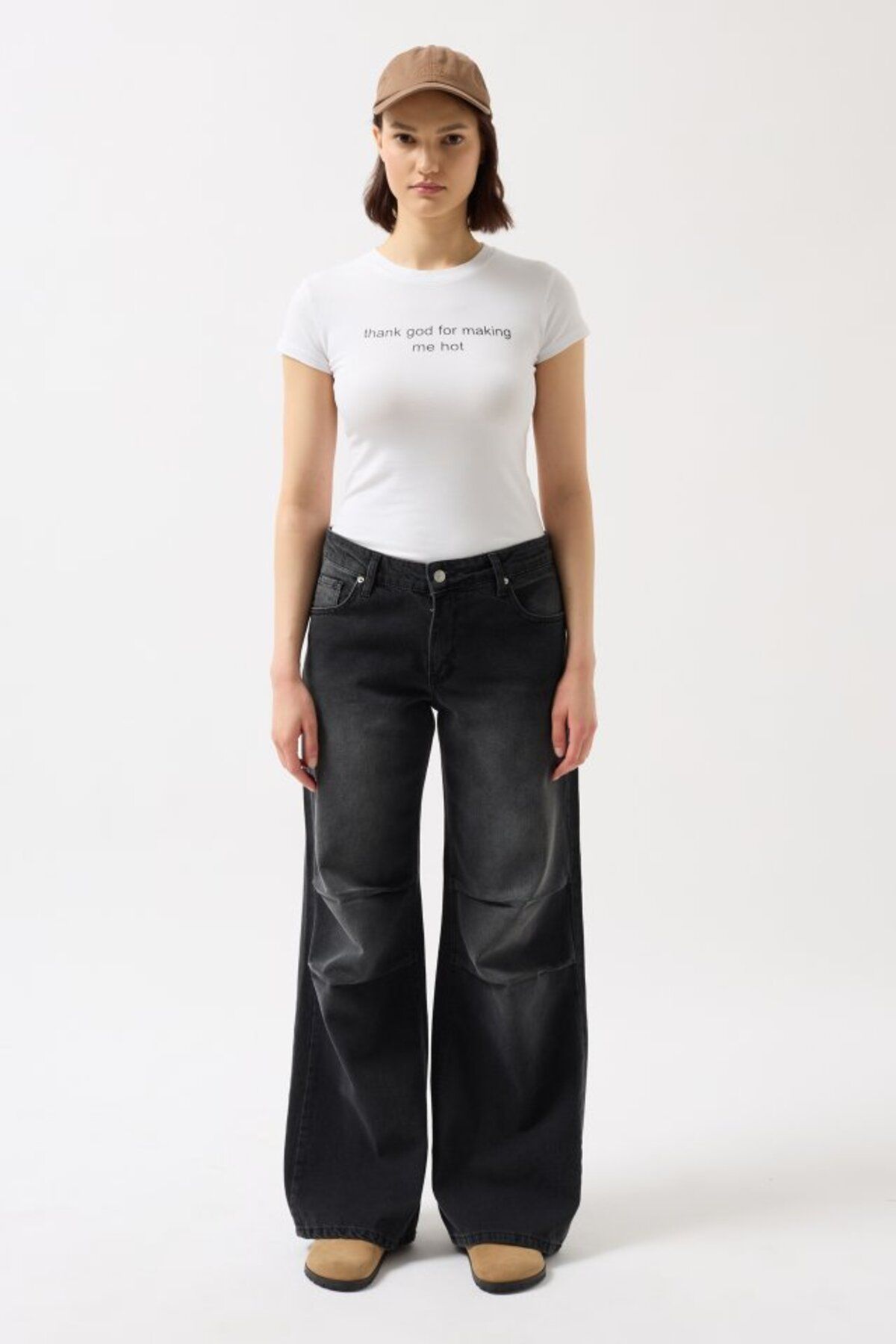 Albayrak Baskılı Likralı Crop T-Shirt