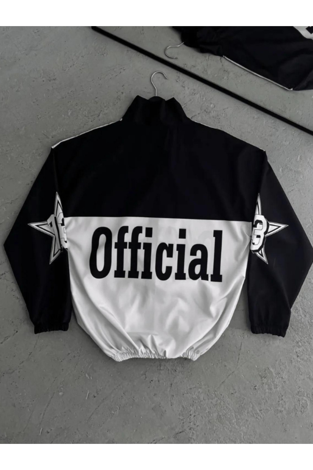 Genel Markalar Unisex Beyaz Official Dijital Baskılı Su ve Rüzgar Geçirmez Yağmurluk&Rüzgarlık görsel 4