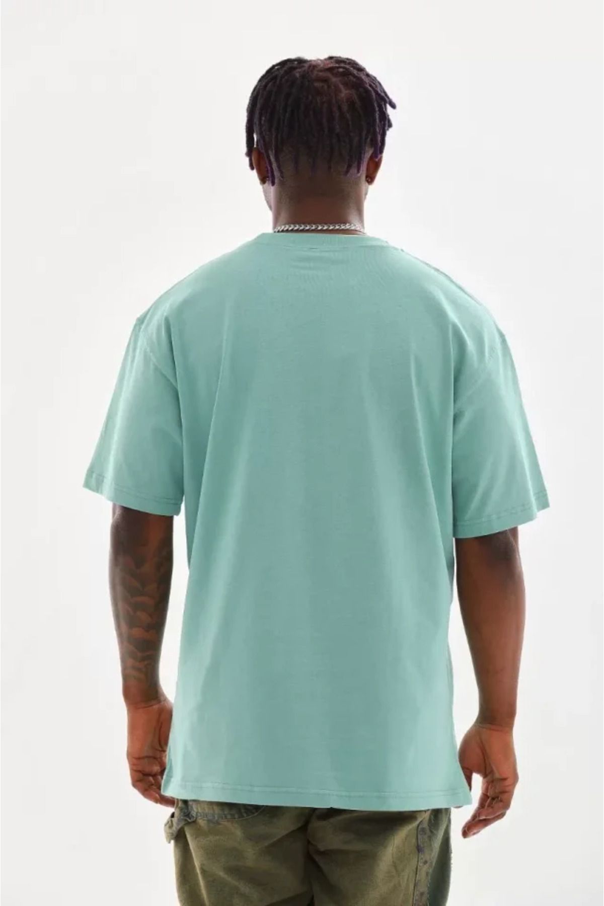 Albayrak Unisex Baskılı Oversize T-Shirt - Mint Yeşili