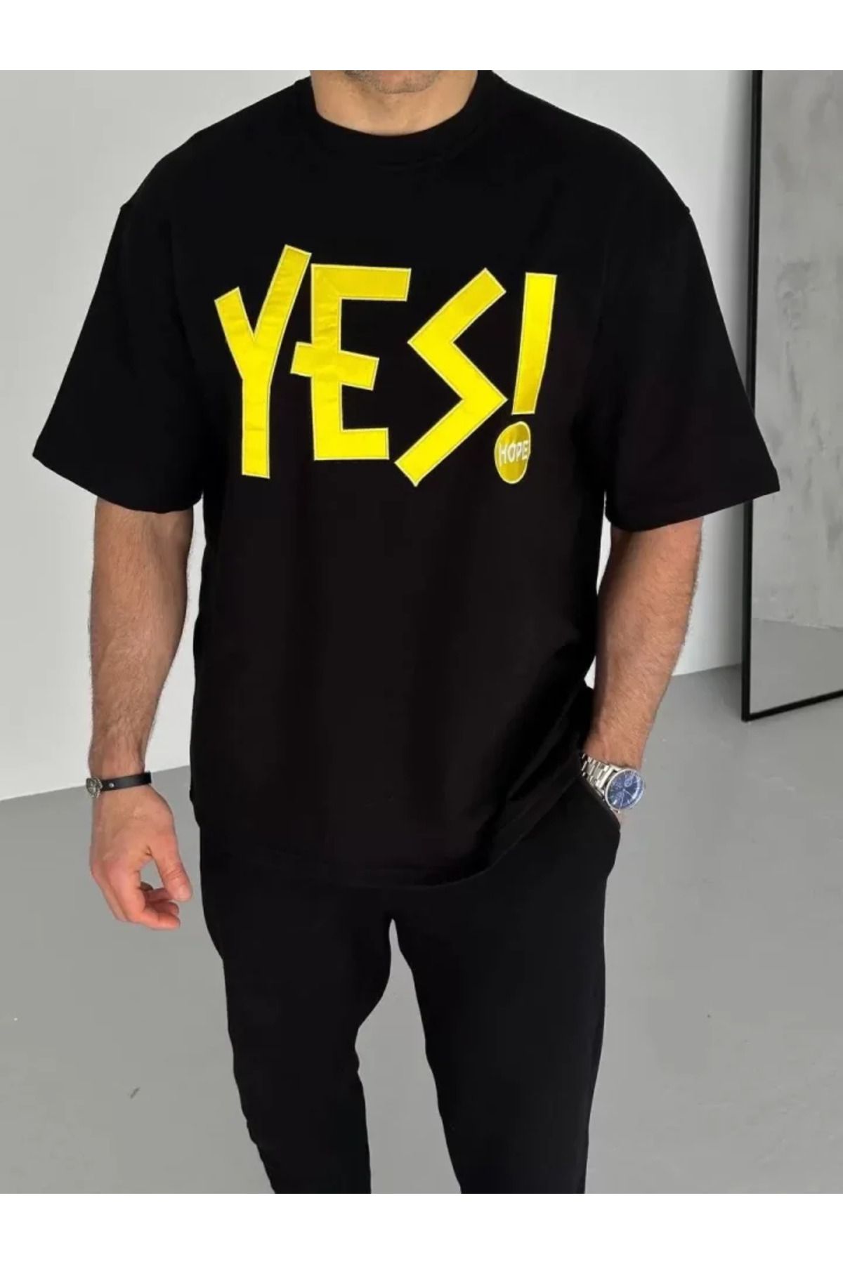 Veronika Mağazacılık Unisex Nakış İşlemeli T-Shirt - Siyah