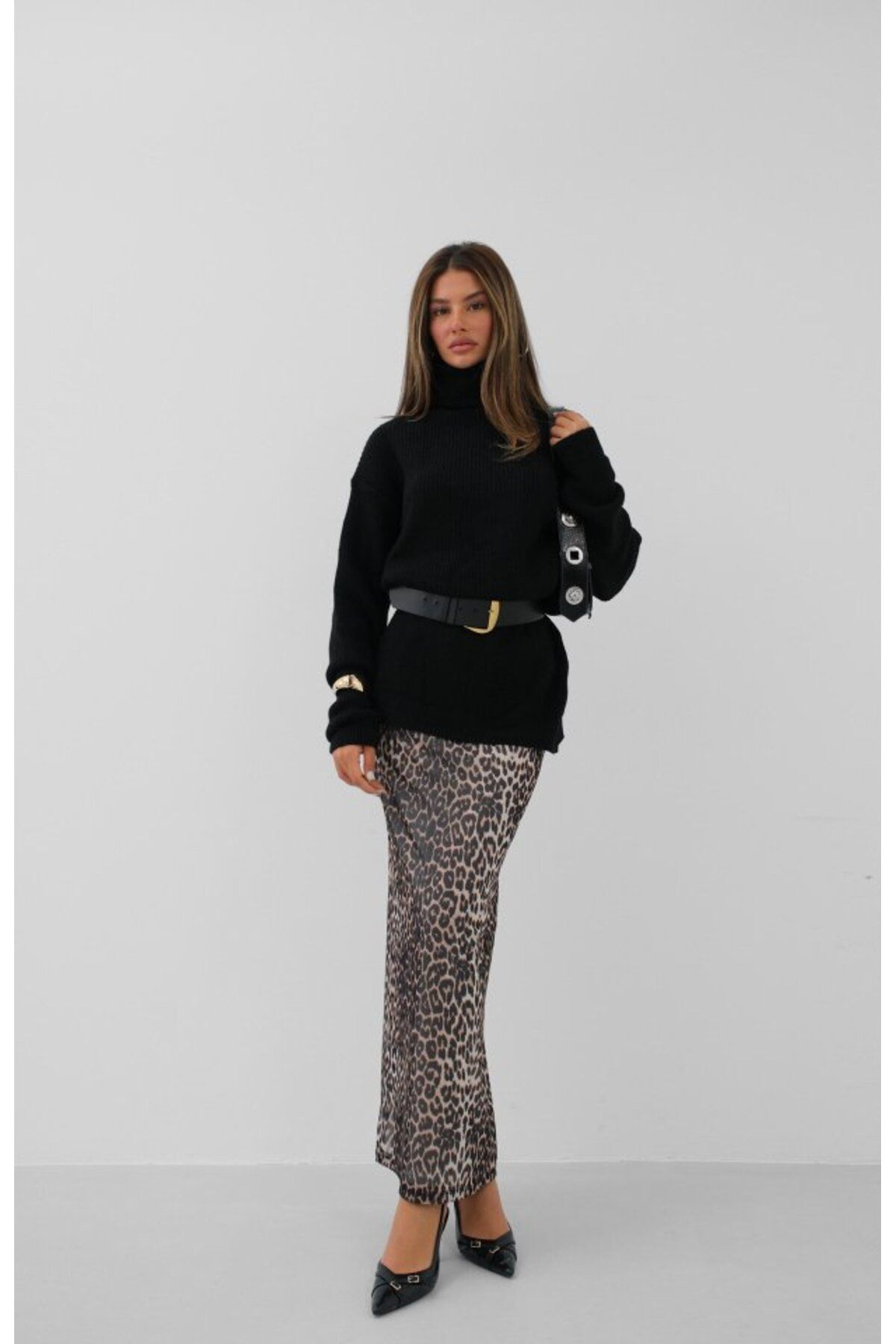 Meleners Oversize Balıkçı Yaka Triko Tunik