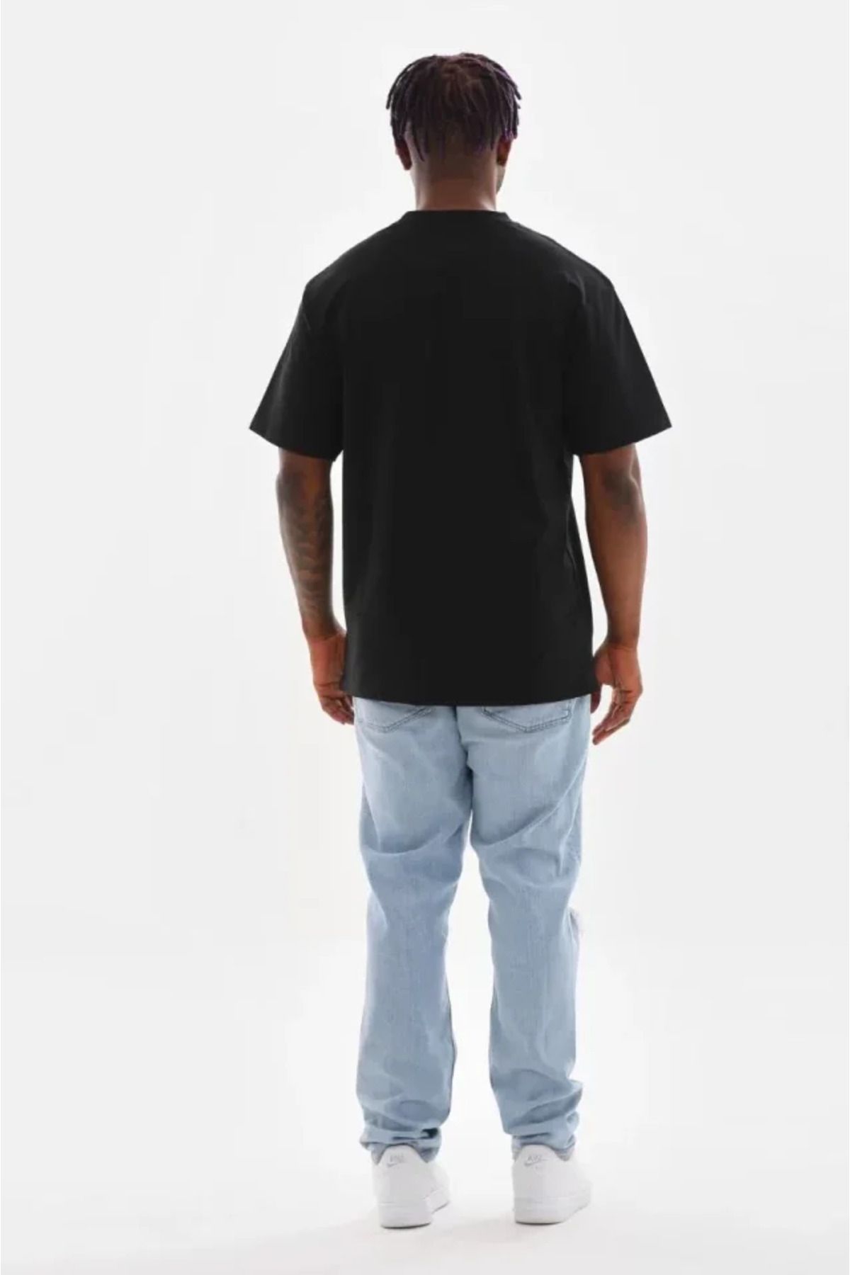 Albayrak Unisex Baskılı Oversize T-Shirt - Siyah