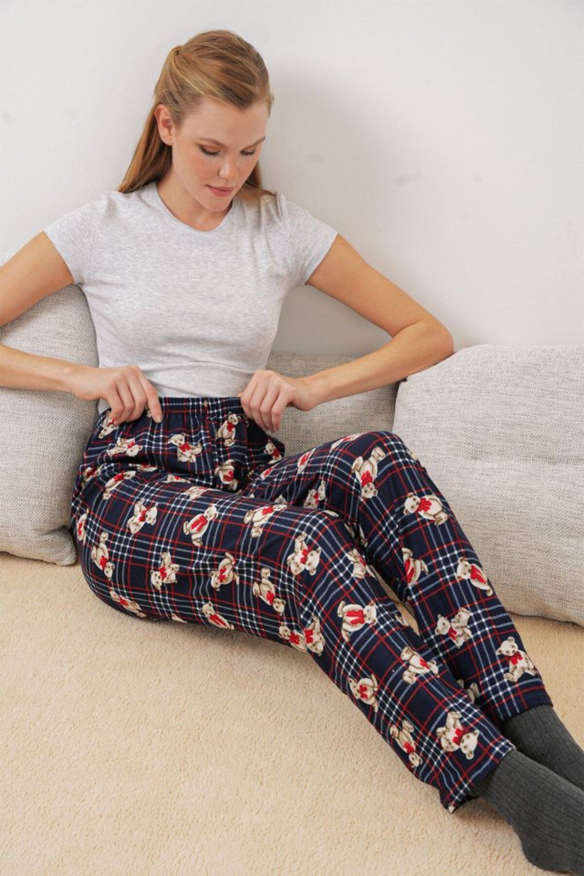 novafems 4323 Desenli Pijama Altı - Lacivert