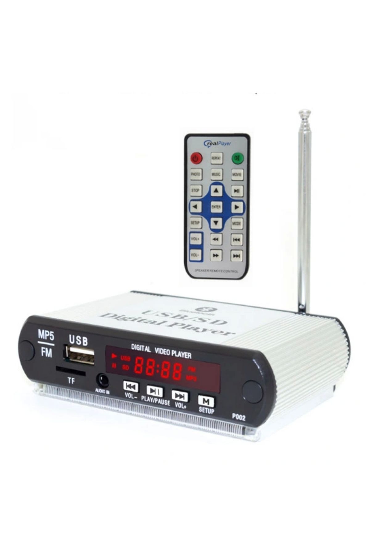 shopwave MAGICVOICE SS-105 MP5 USB/SD/MMC/BLUETOOTH KUMANDALI OTO TEYP ÇEVİRİCİ KASALI MODEL (5V/12V) (5047)