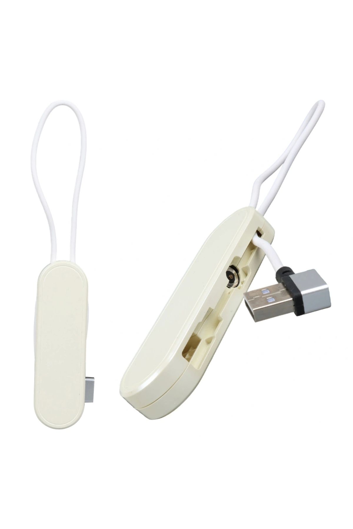 shopwave BEYAZ 3İN1 (TYPE C- LİGHTNİNG-  Uyumlu MİCRO USB) MANYETİK UÇ TAŞINABİLİR ŞARJ KABLOSU