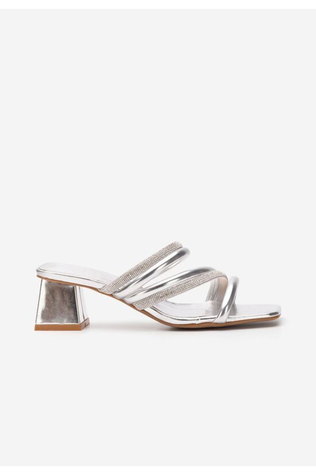 B T Shoes-Elegant women's slippers Britni silver 3