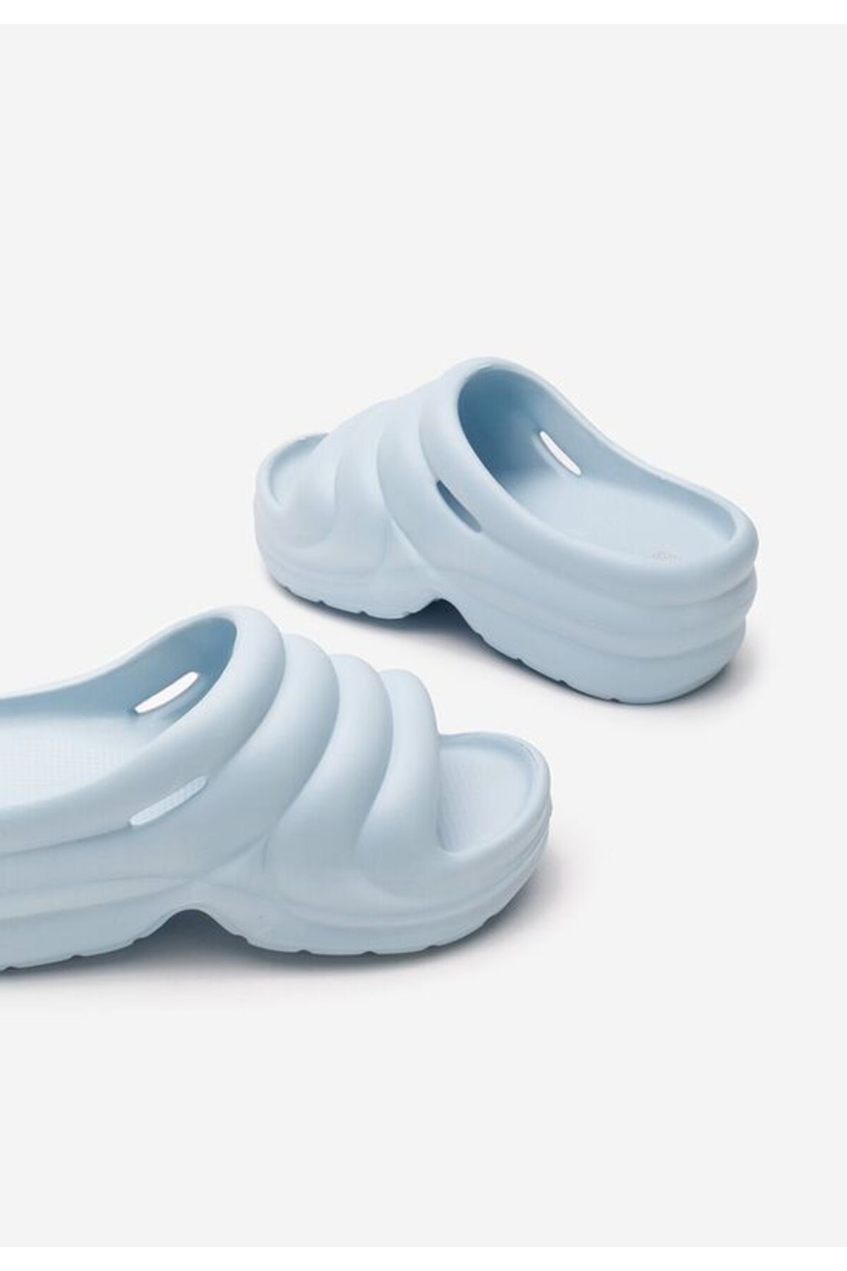 B T Shoes-Etana blue platform slippers 5