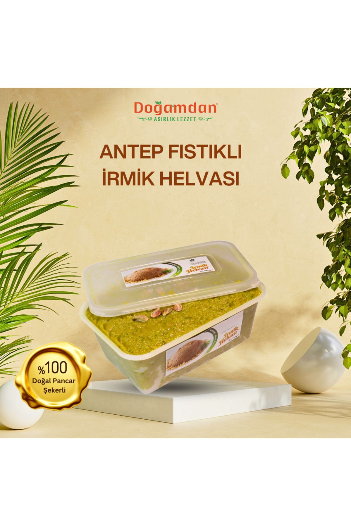 DOĞAMDAN Antep Fıstıklı İrmik Helvası 1000 gr