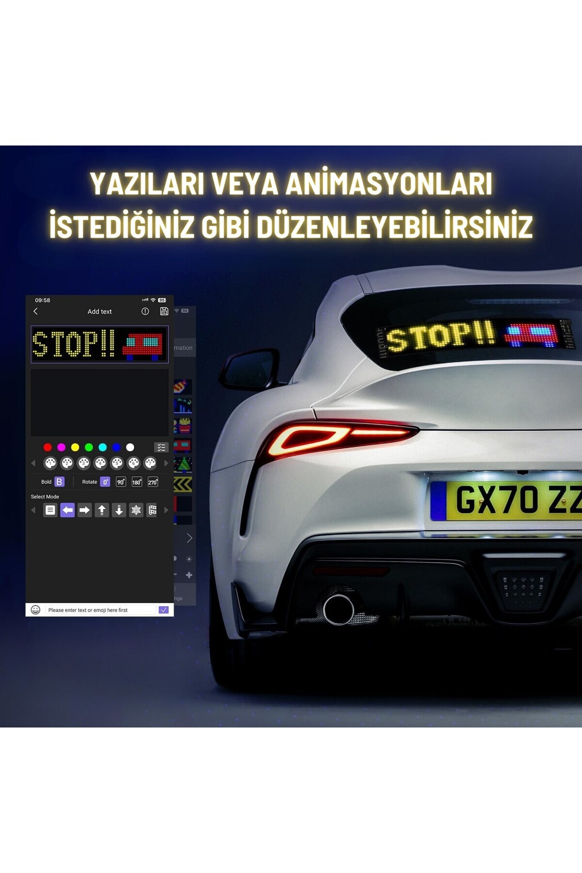 DEKOHOP-شاشة عرض رقمية بلوحة مصفوفة LED RGB مقاس 17 × 7 سم يمكن التحكم فيها عن بعد وشاشة عرض عائمة للرسوم المتحركة مقاس 16 × 32 LED 4