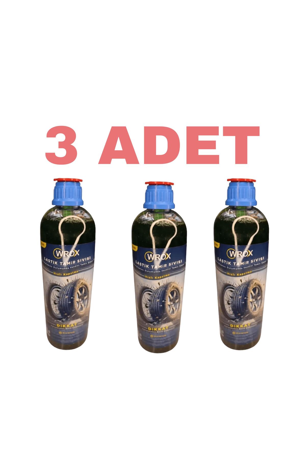 ヤギッコリー Wrox Yeşil Jel Sıvı Lastik Yaması Tamir Kiti 3 Adet 380 Ml