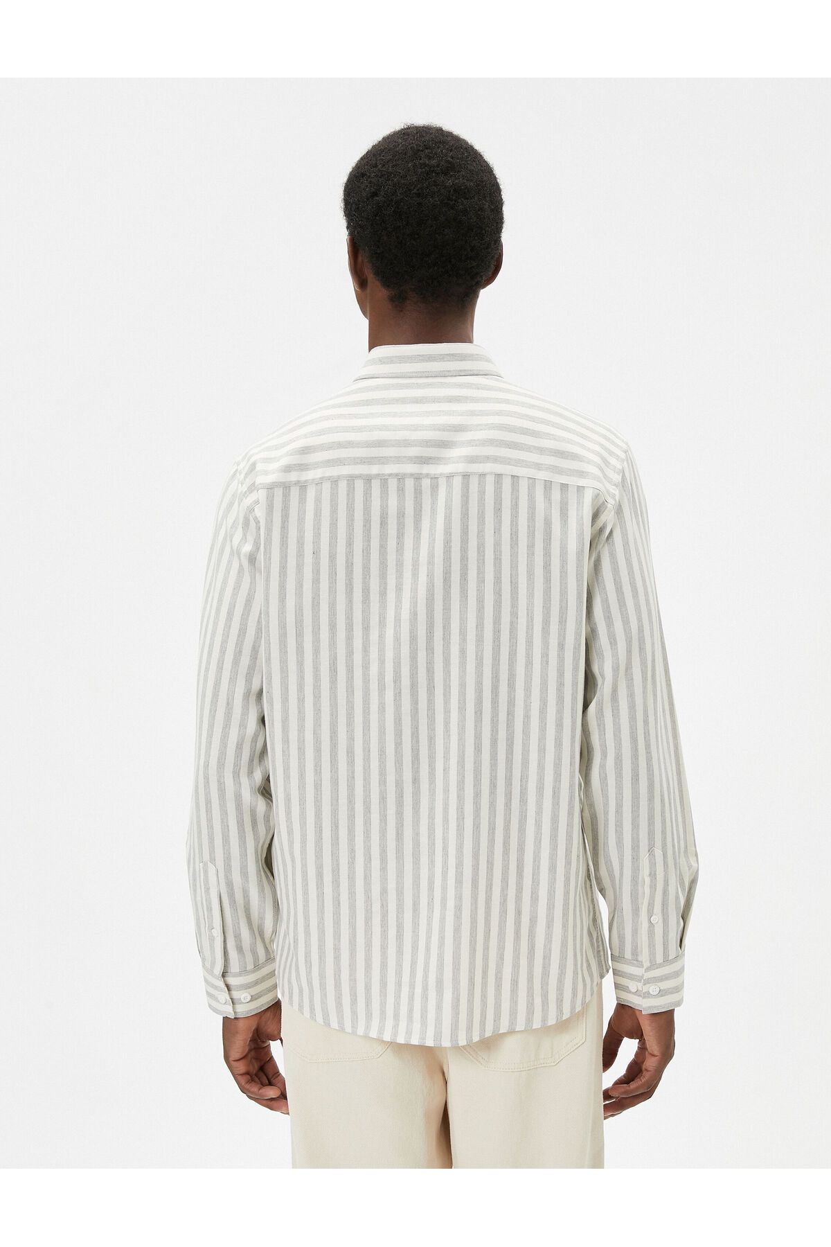 Koton-Slim Fit Shirt Classic Collar Buttoned Long Sleeve 4