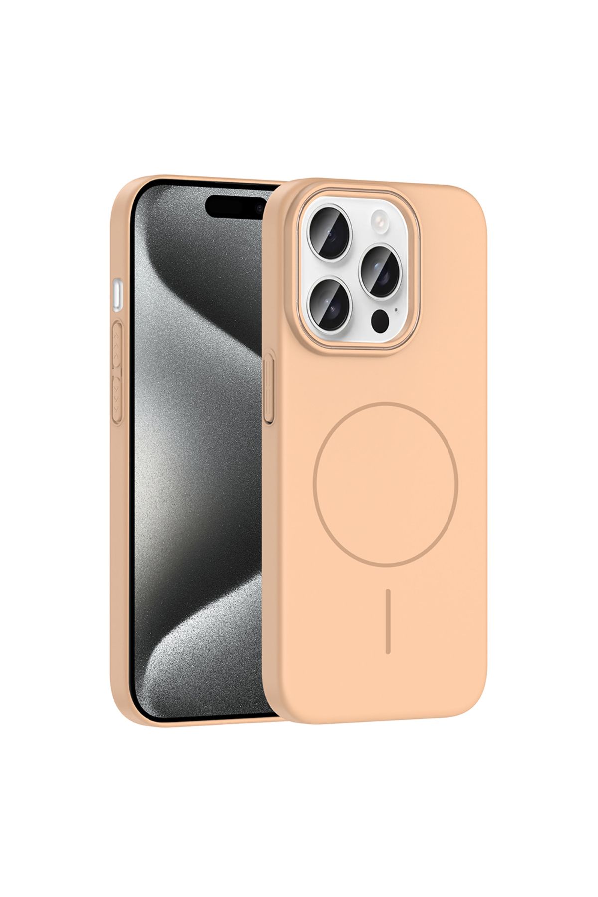 ELSAH iPhone 15 Pro Uyumlu Kılıf Magsafe Şarj Özellikli Lunora Minimal Şıklık, Zarif Kapak