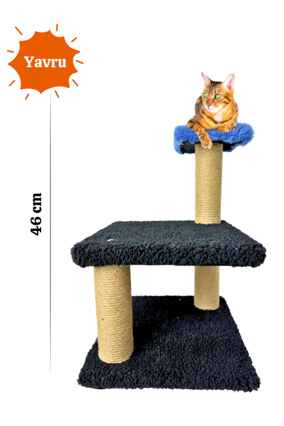 Komano Pontika-Plush Textured Soft 3 Layer Kitten Cat Scratching Board 46 cm Soft Loved Colors 1