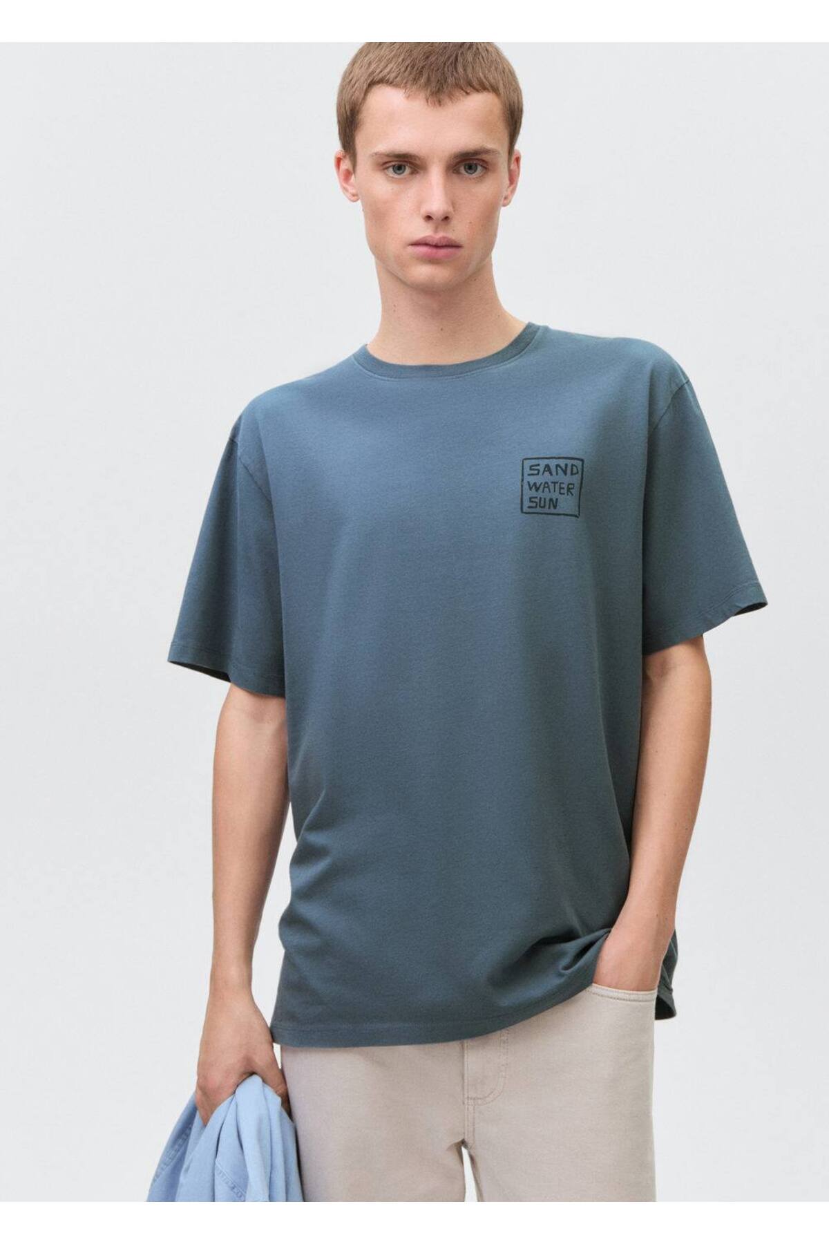 Kayık desenli pamuklu tişört