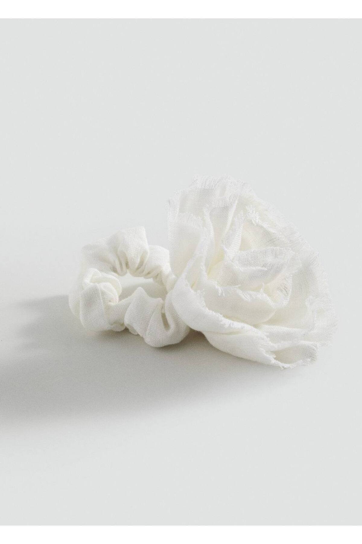 Keten çiçekli saç lastiği