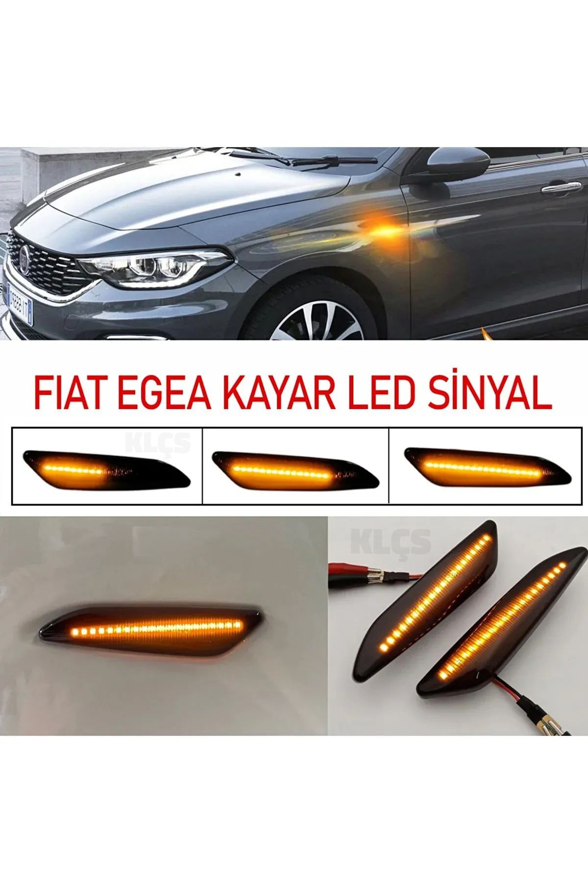 KLCS FİAT EGEA KAYAR LEDLİ ÇAMURLUK SİNYALİ 2015-2025 TÜM MODELLER