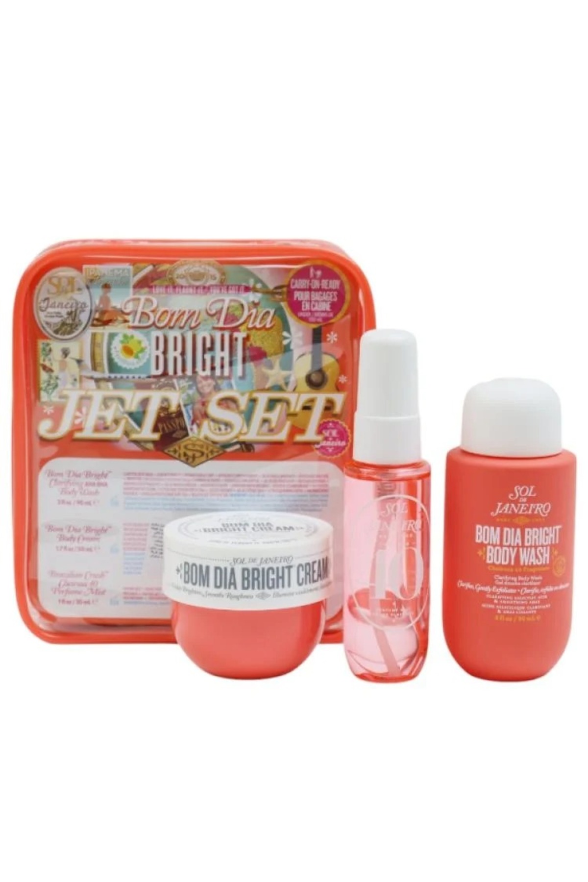 Bom Dia Bright Jet Set Cheirosa '40 - Aydınlatıcı ve Pürüzsüzlşetirici Cilt Bakım Seti — 810912034730