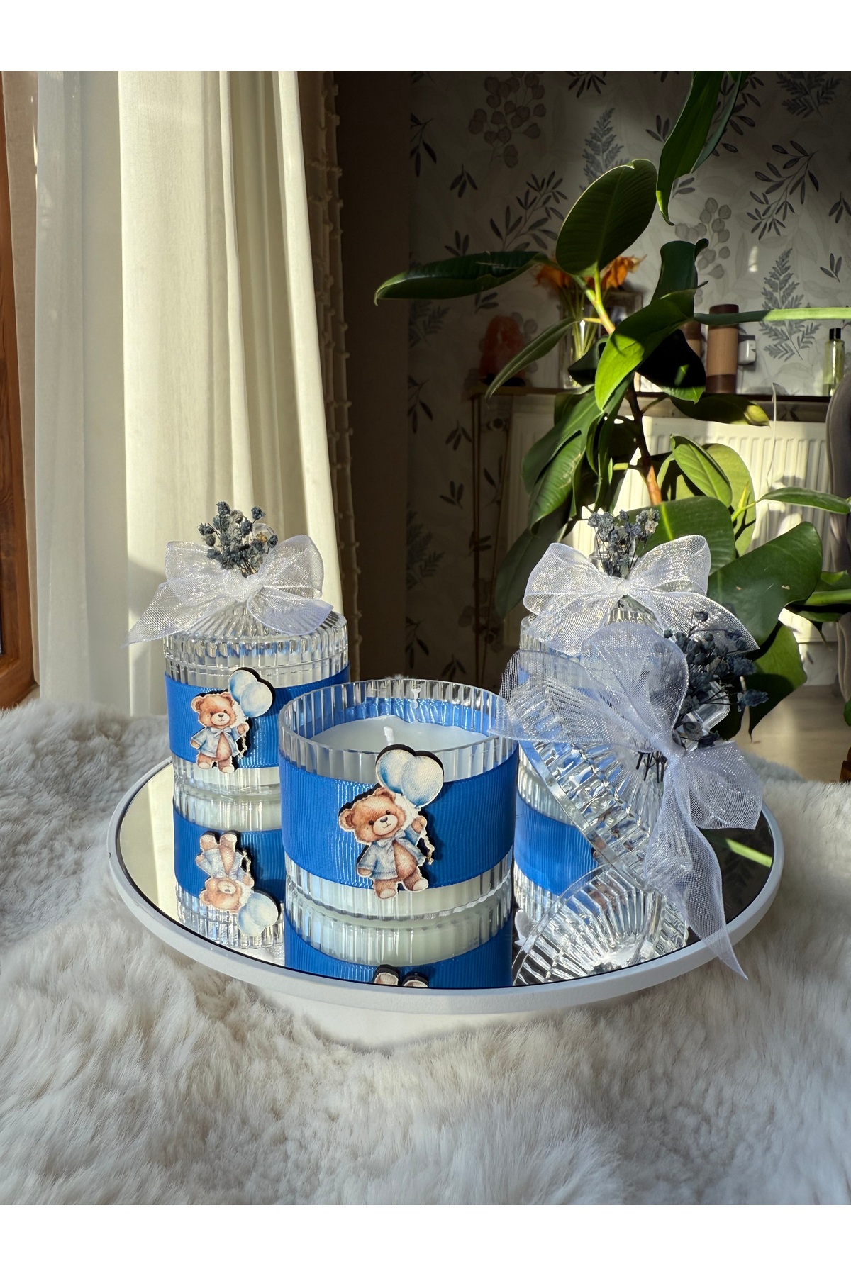 cacagift design Hediyelik Mum Özel Süslemeli Bebek Hediyelik Mum İsimli 10lu fotoğrafı 3 (önizleme)