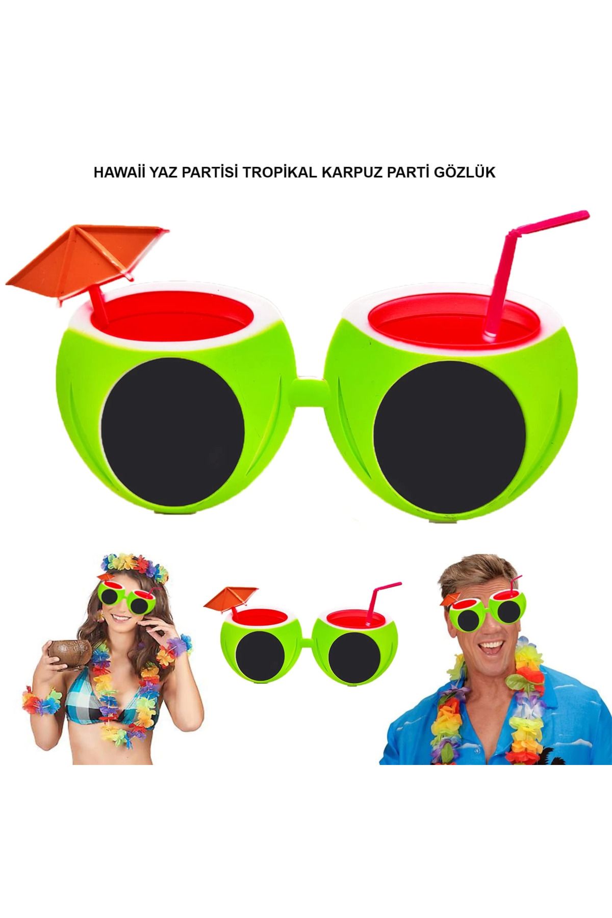 ETC Karpuz Şekilli Tropikal Hawaii Yaza Merhaba Parti Gözlüğü - ETC8341-1644