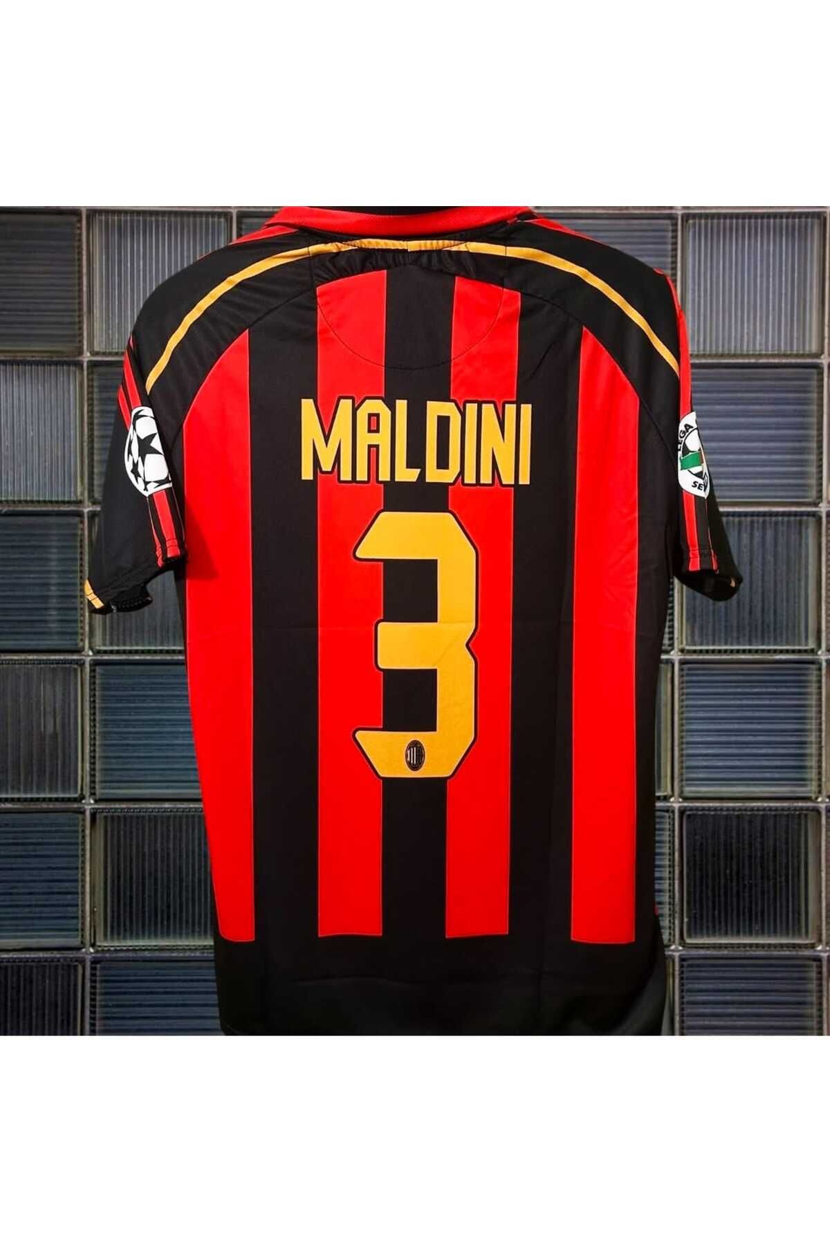 Pink Loca Efsane M.i.l.a.n Paolo 3 Numara Kırmızı/Siyah Yetişkin Futbol Forması Nefes Alan Polyester Kumaş-m76