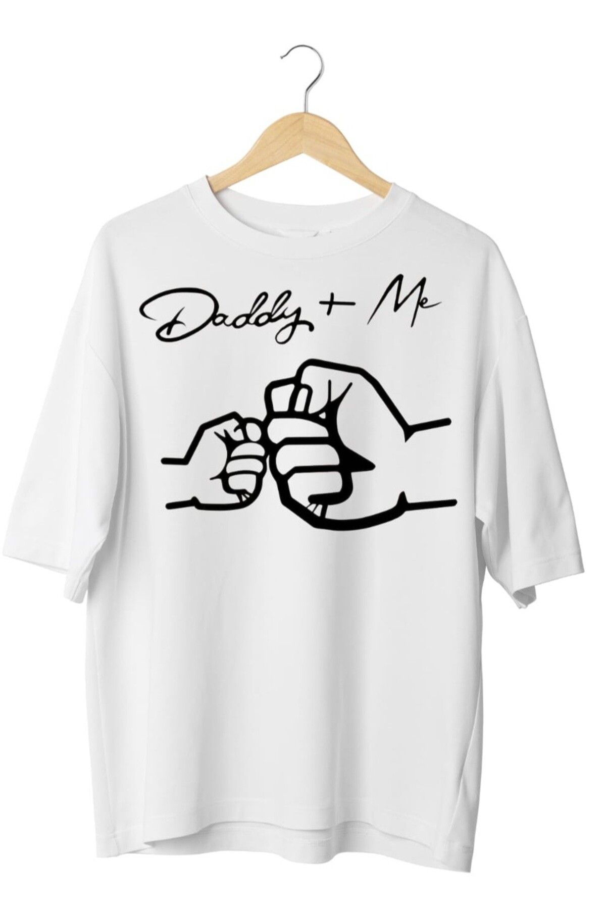 Panda Baskı Tekstil Daddy&Me Özel Tasarım Baskılı Oversize Tshirt