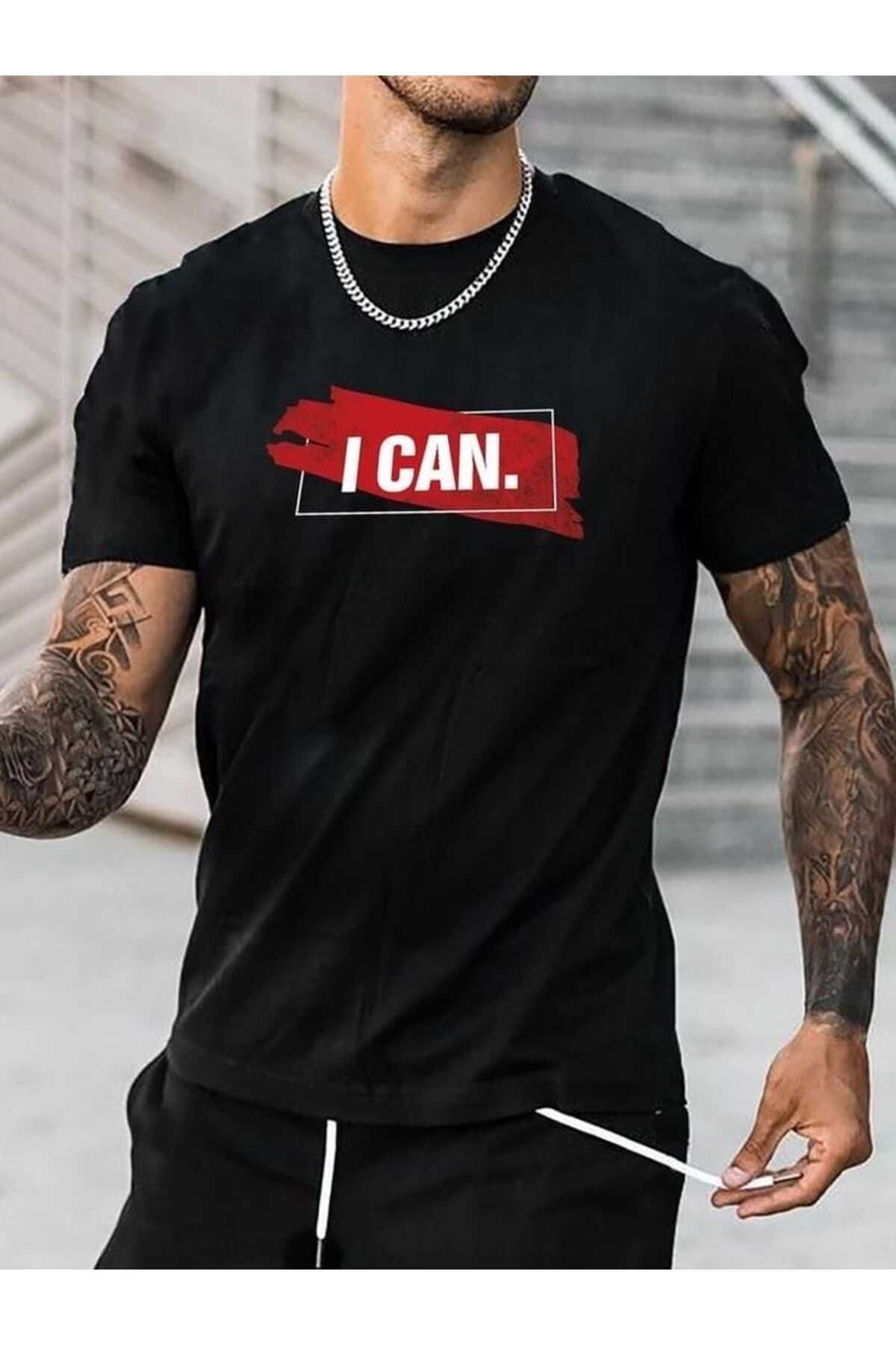 BUY CENTER Oversize Kalıp Unisex Şık Tasarımlı Tarz Baskılı Siyah T-shirt