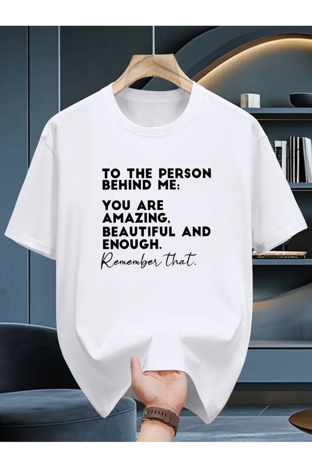 JoneBase Unisex You Are Amazing Baskılı Oversize  %100 Pamuk T-shirt