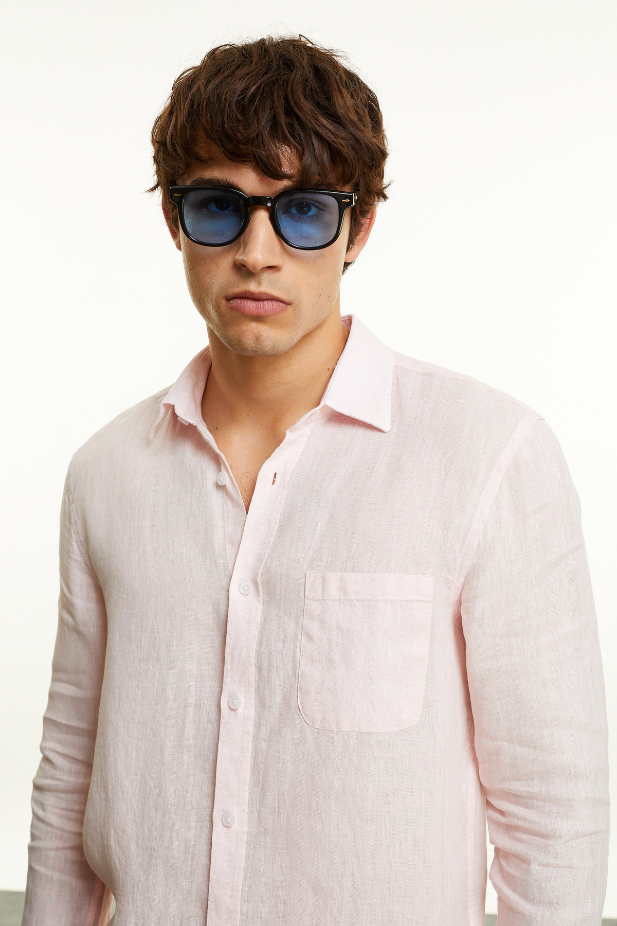 Mudo-Regular Fit Linen Shirt with Pockets 2