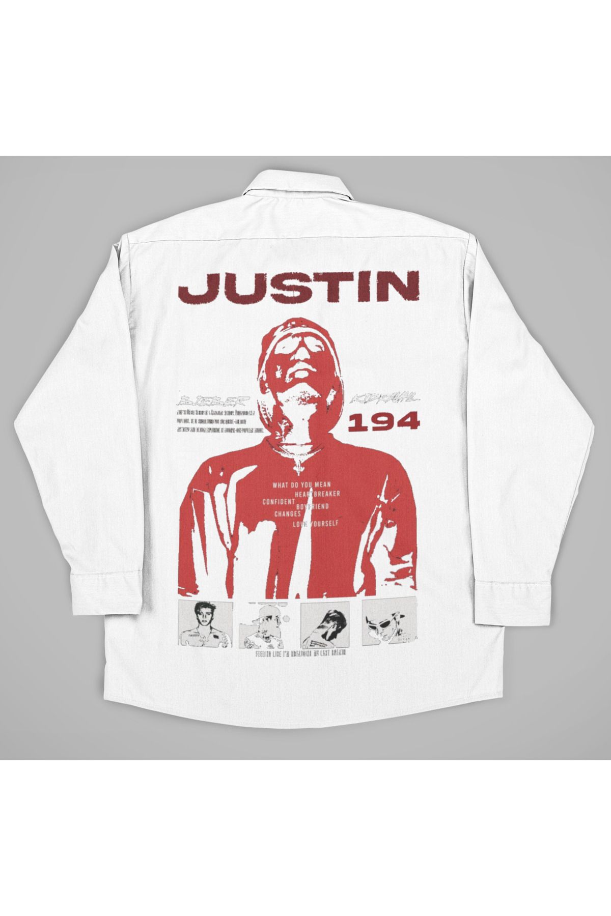 SEVBANO Justin Bieber 194 Baskılı Unisex Şarkıcı Gömlek