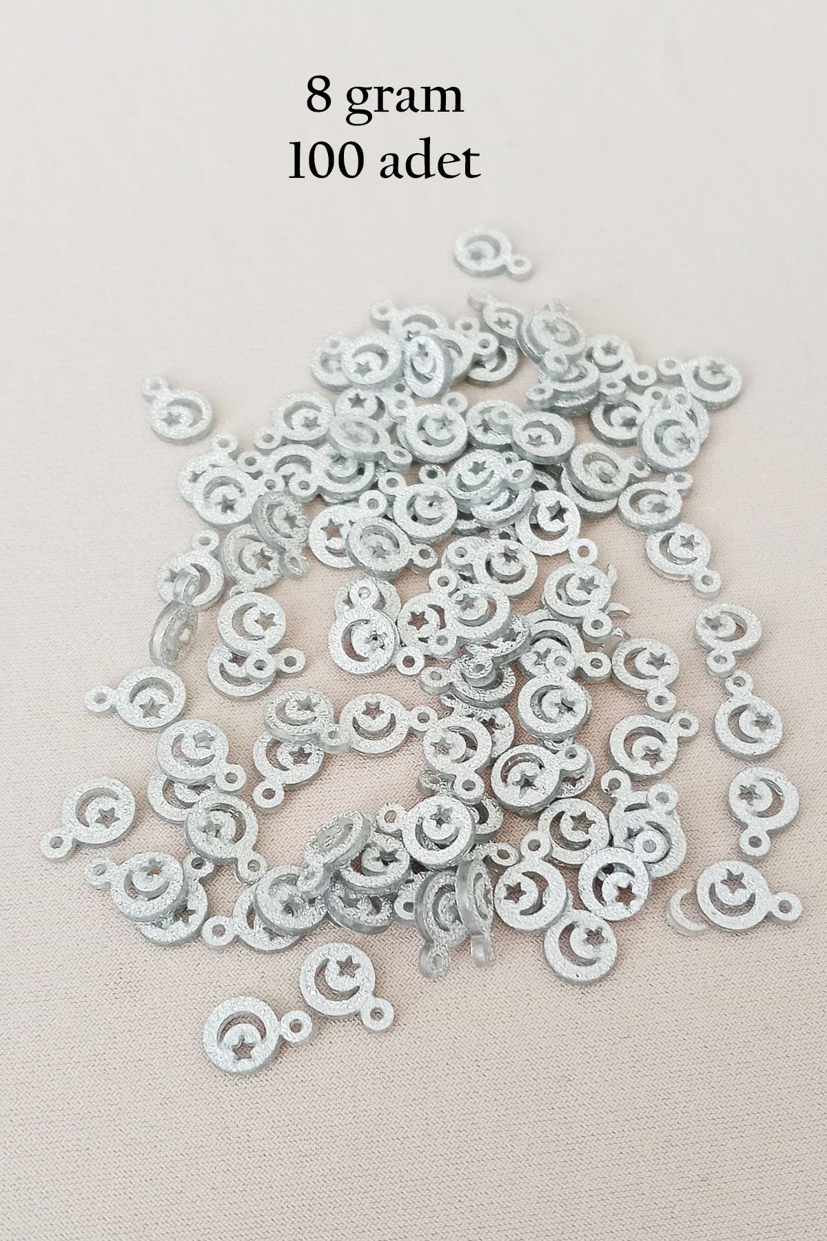 Nurum E Tİcaret Oya Abiye Bileklik Kolye Pleksi Metalik Plastik Pul Gümüş Renk 8 gram 100 adet - BNC516