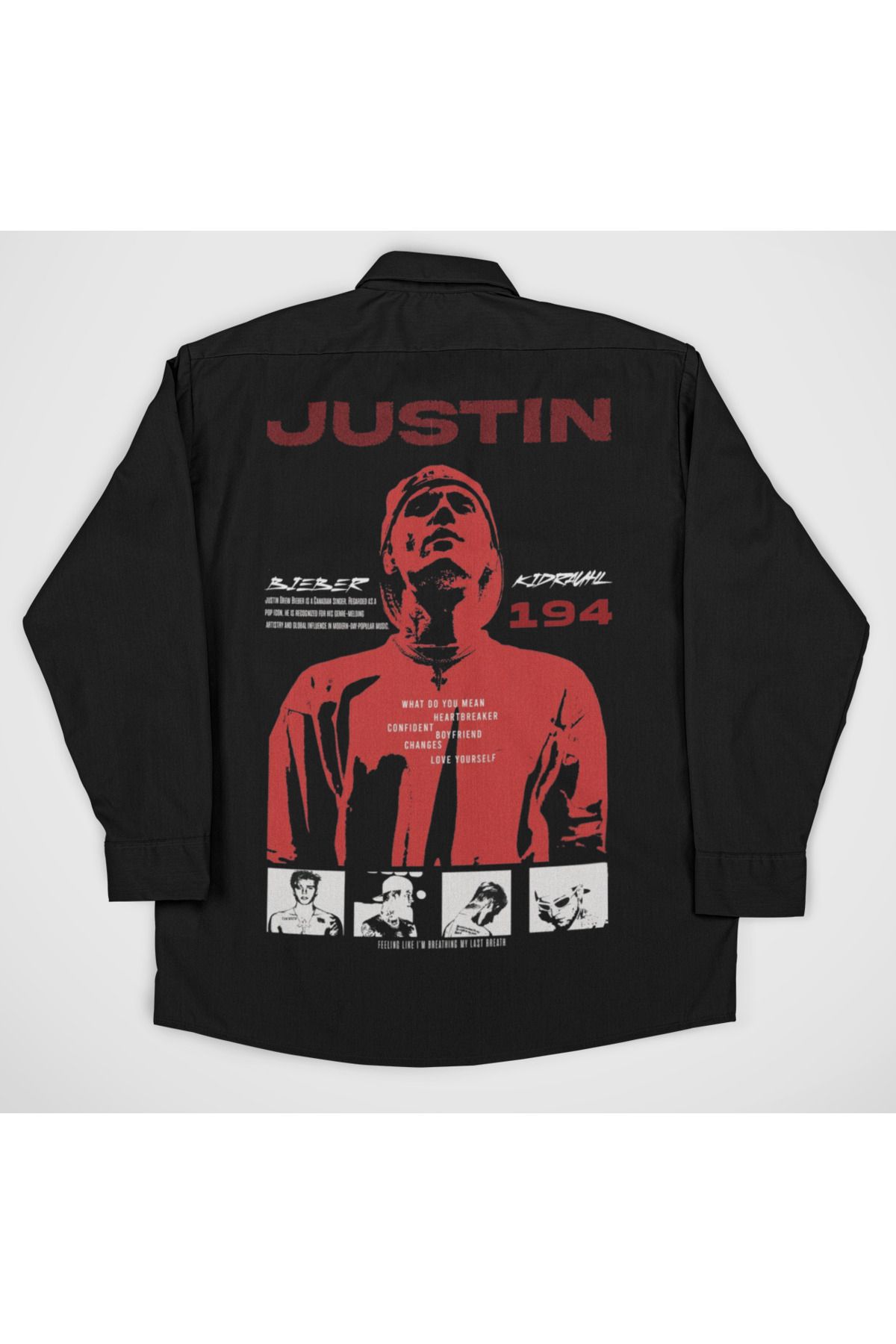 SEVBANO Justin Bieber 194 Baskılı Unisex Şarkıcı Gömlek