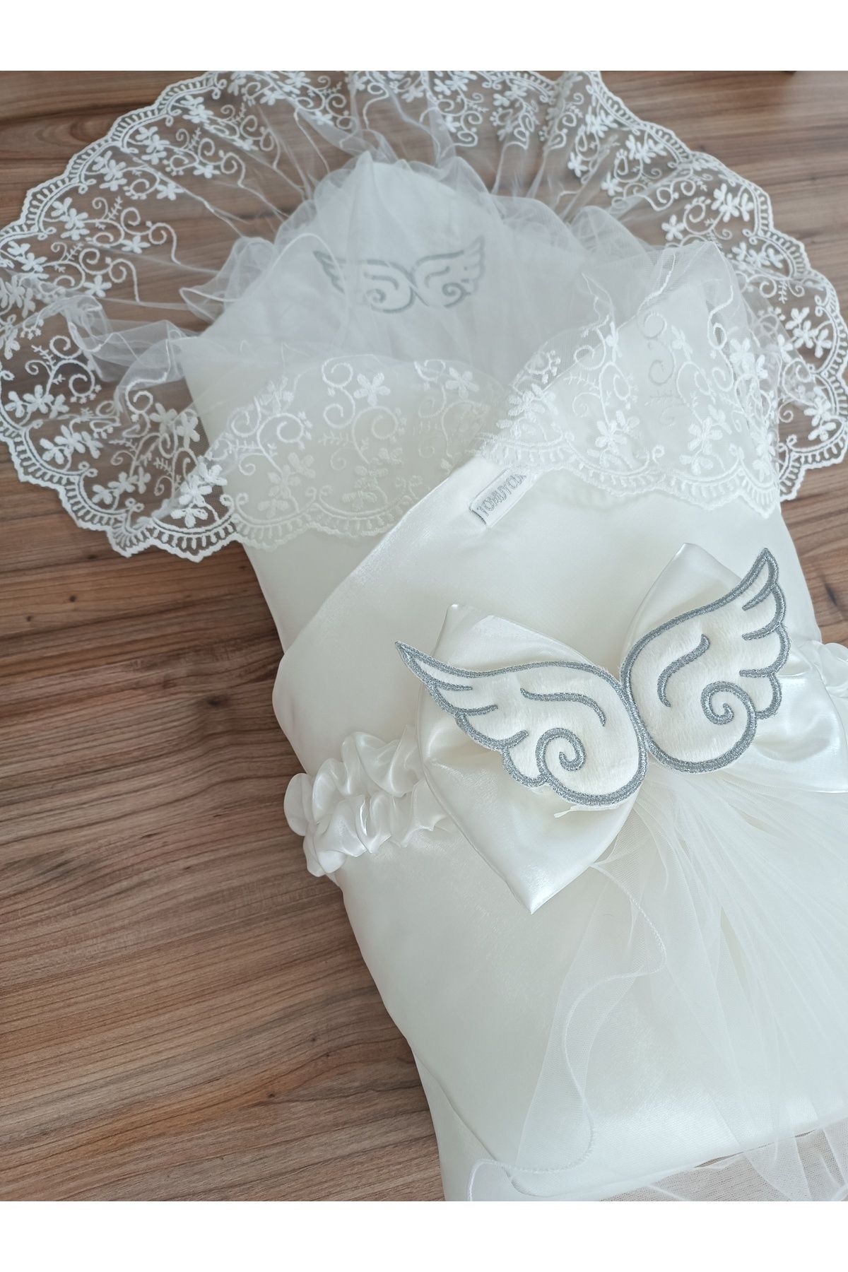 Tomuycuk Ekru Kız Erkek Bebek Battaniyesi Doğal Organik Uyku Kundağı Mevsimlik Hastane Çıkışı Yenidoğan fotoğrafı 4 (önizleme)