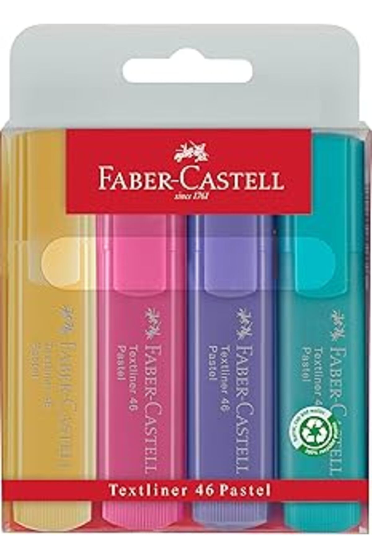 Pazarcan Faber-Castell Textmarker Textlıner 1546 Pastel, 1 - 5 Mm, 4'Lü Paket, İçerik: 1X Sarı, Yeşil, Fuşya