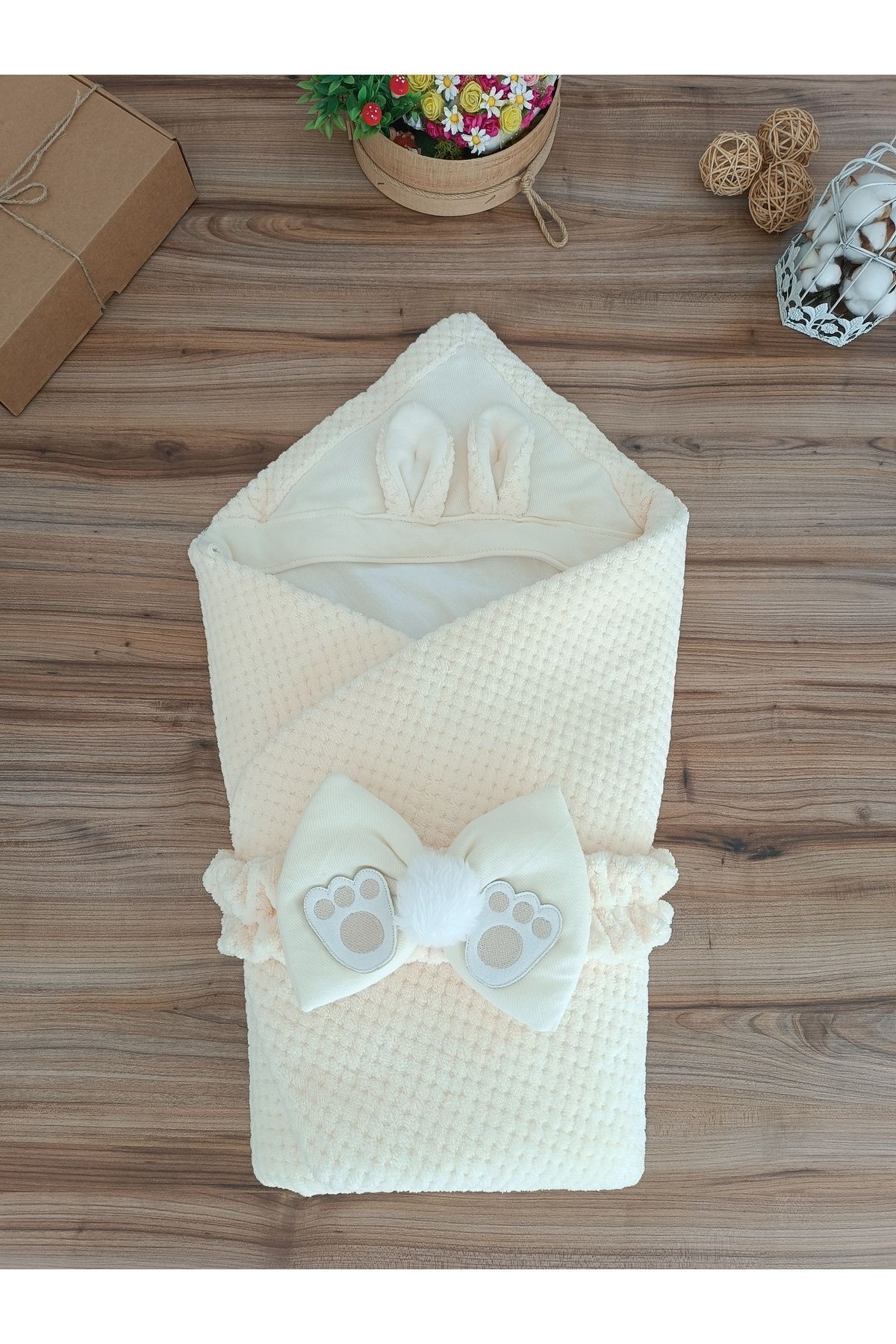 Tomuycuk Kız Erkek Bebek Battaniyesi Kışlık %100 Pamuklu Dış Kundak Yenidoğan Hastane Çıkışı Örtü fotoğrafı 7 (önizleme)