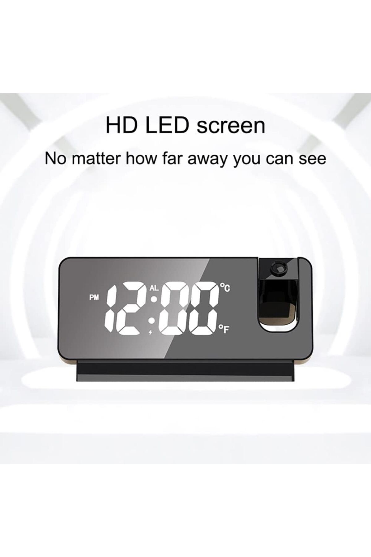 COOYA-LED Digital Projection Alarm Clock with Temperature Display Snooze, Mute USB Luminous Desktop Clock 3