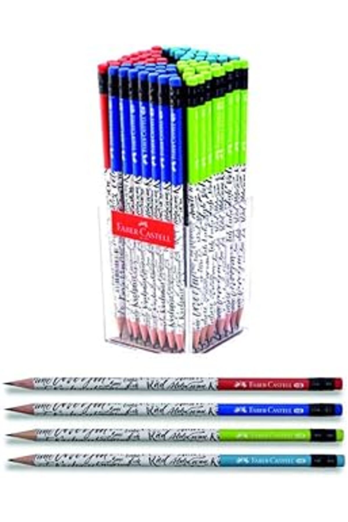 Mu Art Ahşap Faber-castell Fc Caligraphy Silgili K.k Hb 72’li (FSC), Kurşun Kalem