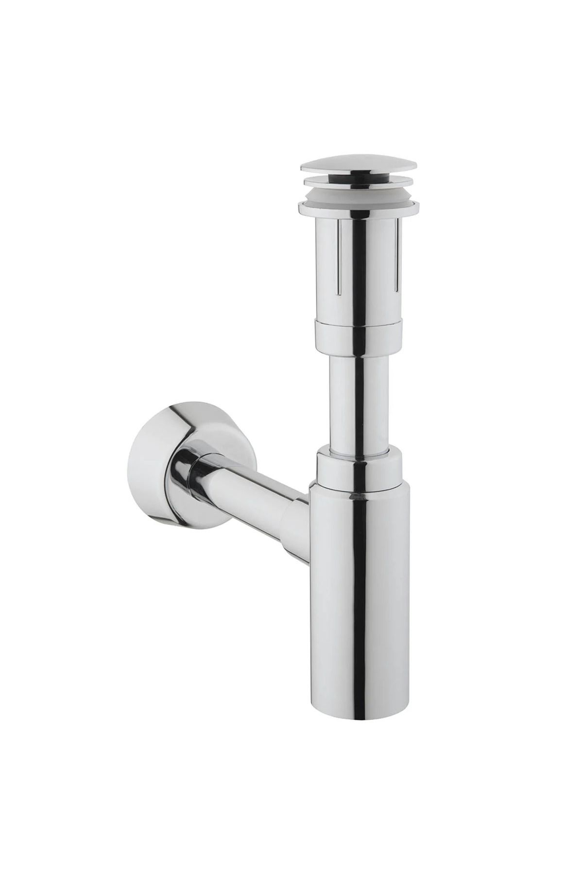 VitrA-Bathroom sink drain trap set with valve, plastic with chrome look, click-clack 1