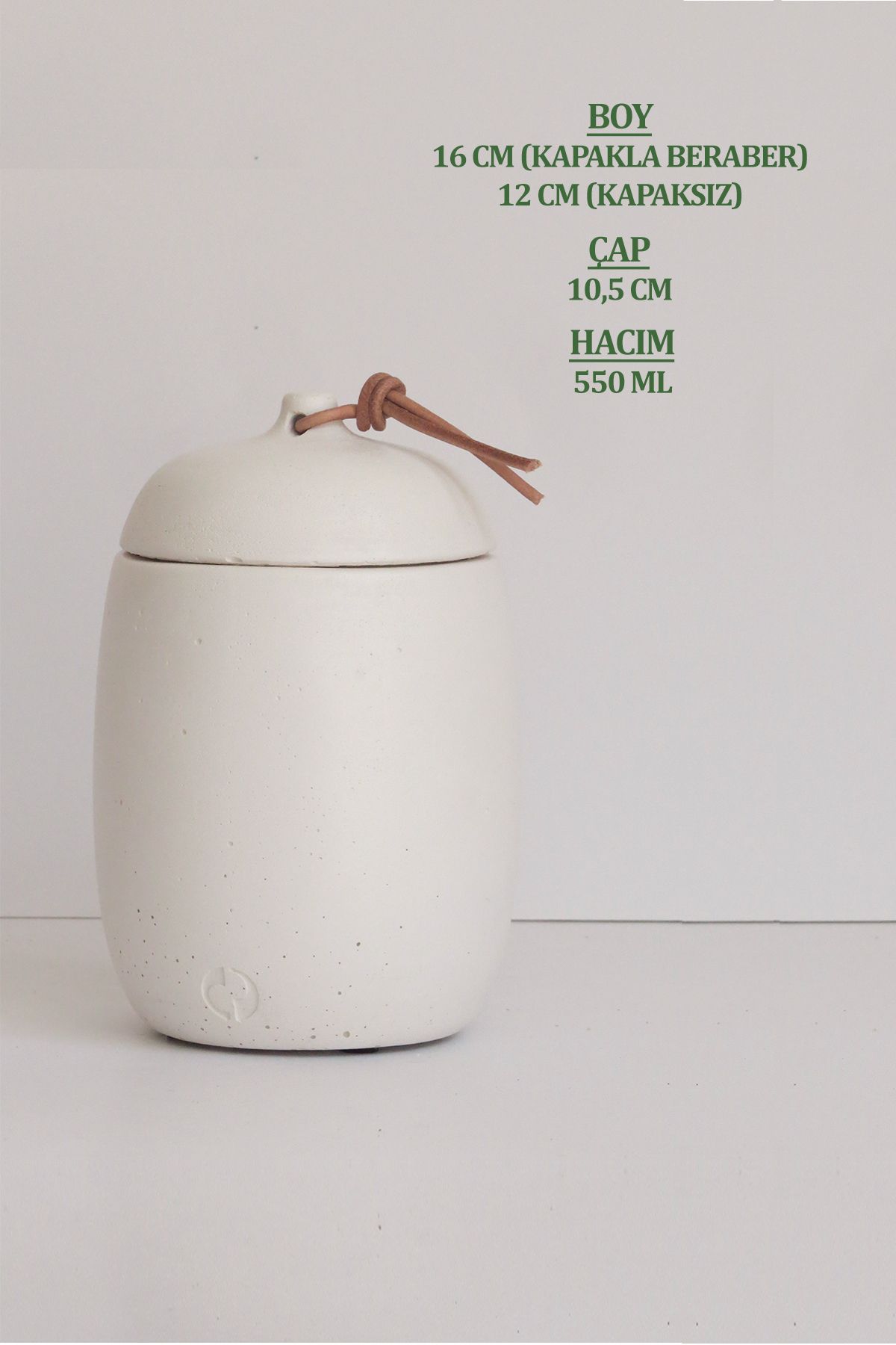 Ghogol Home-Rome L Countertop Concrete Storage Container - Jar 550 ml 6