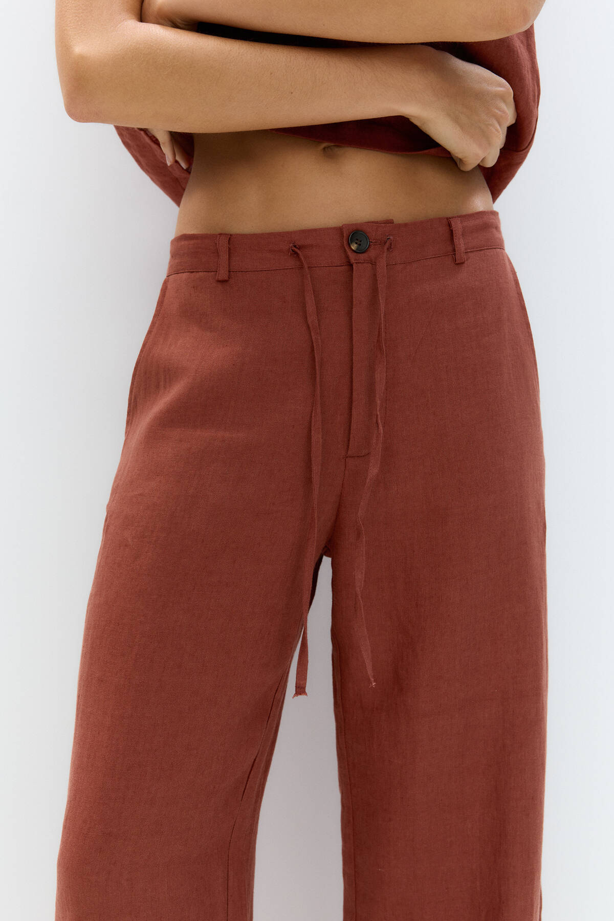 Pull & Bear-100% linen smart trousers 5
