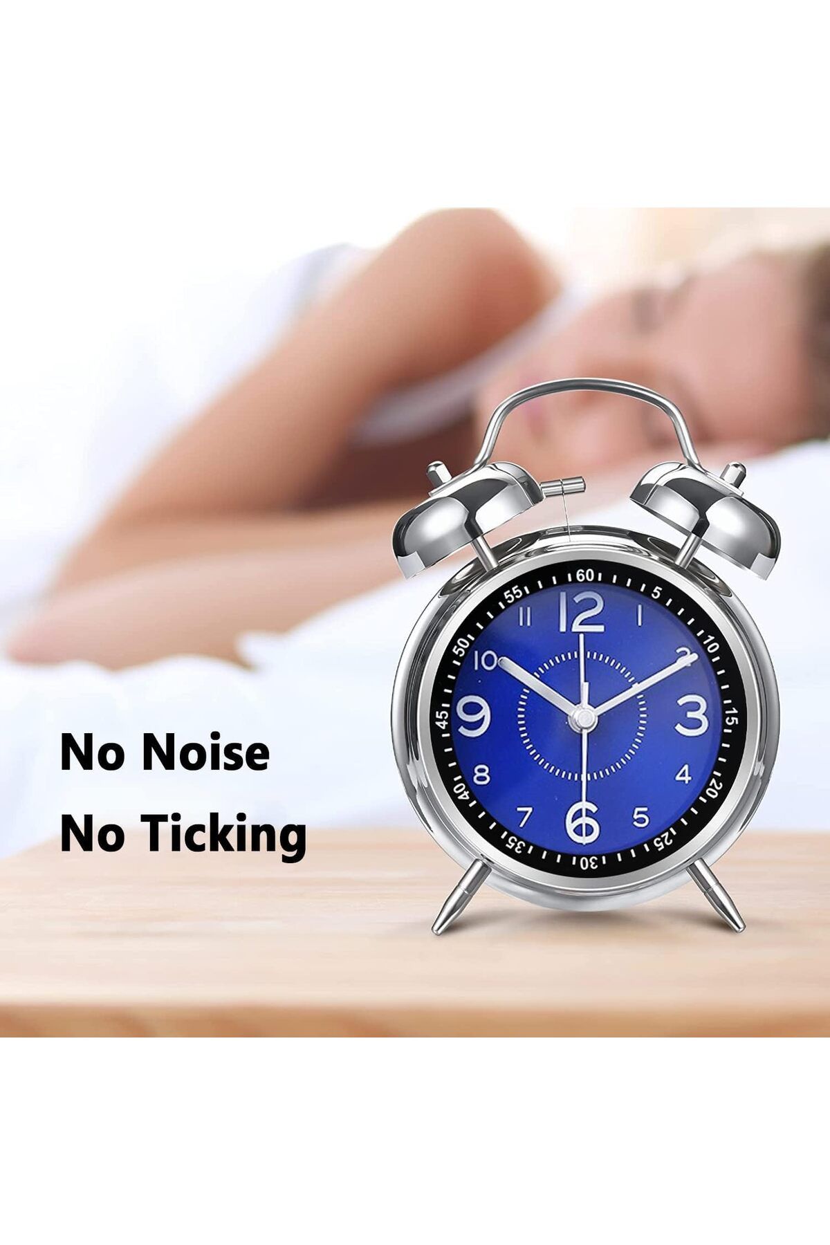 COOYA-Loud Alarm Clock, Retro 4", Alarm Clock Analog Clock Loud Alarm Clock for Heavy Sleepers (blue) 6